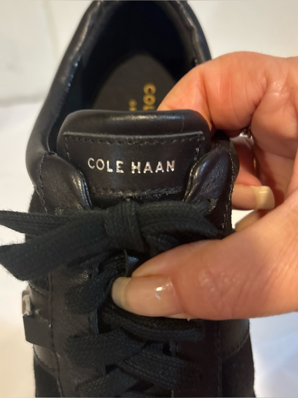 Cole Haan Grand OS black suede leather sneaker shoe size 7.5B - Picture 9 of 12